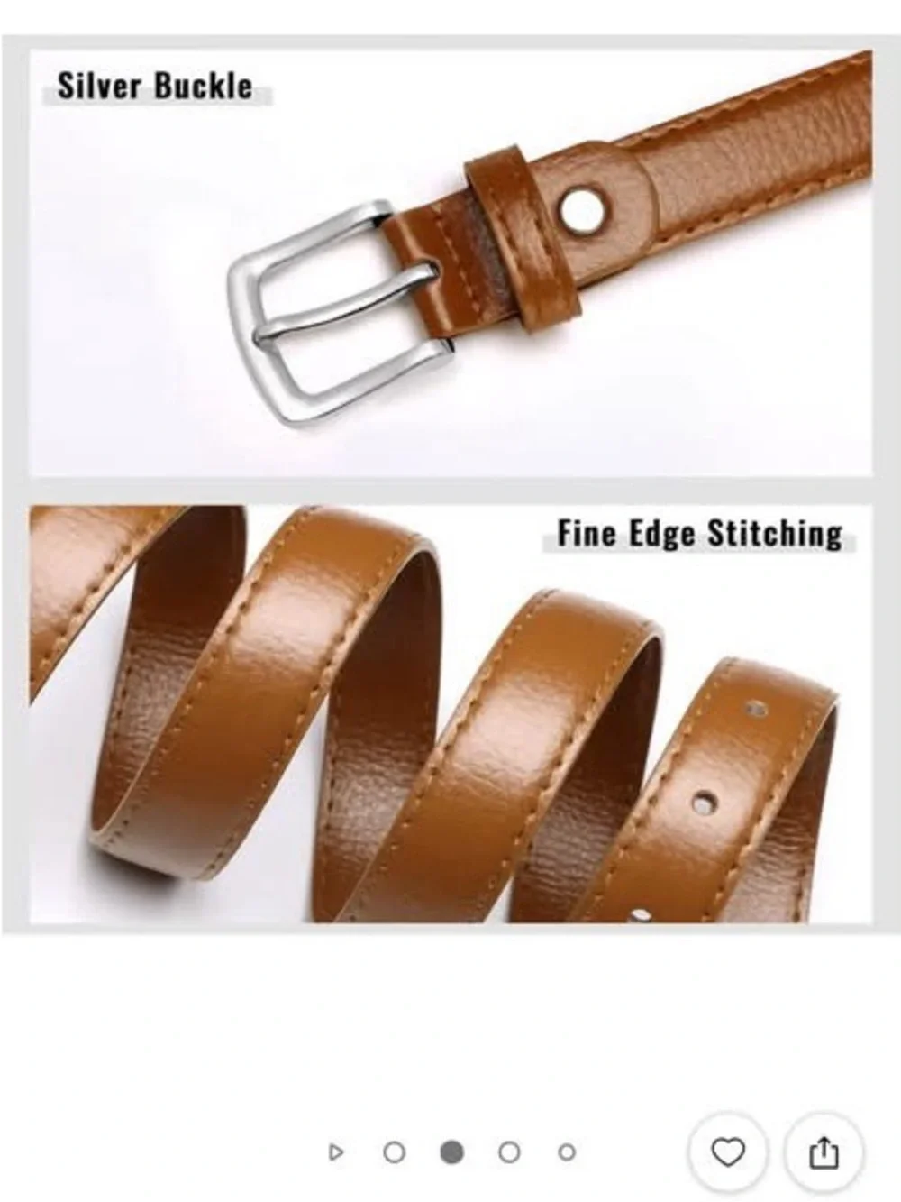 Classic Women's Skinny Belt 2-Pack in Black and Tan